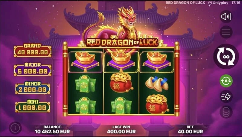 Red Dragon of Luck – Bonus Coin Game Feature wird gestartet